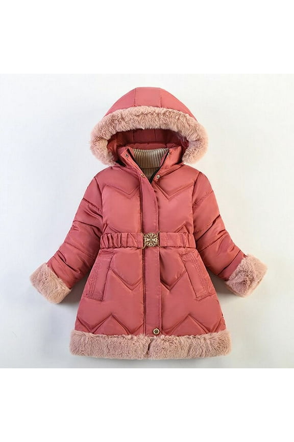Winter Thicken Kids Jackets For Girls Coats Warm Girl Jackets Jackets Hooded Outerwear Infant 3 4 5 6 7 8Yrs Children Clothes