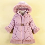 Winter Thicken Kids Jackets For Girls Coats Warm Girl Jackets Jackets Hooded Outerwear Infant 3 4 5 6 7 8Yrs Children Clothes