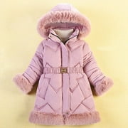 Winter Thicken Kids Jackets For Girls Coats Warm Girl Jackets Jackets Hooded Outerwear Infant 3 4 5 6 7 8Yrs Children Clothes
