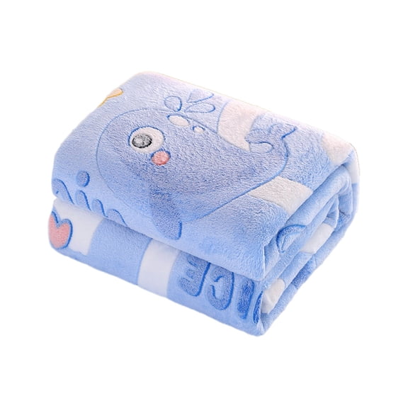Winter Thickened Milk Velvet Blanket, Cute Animal Patterns, Flannel Blanket Bed Sheet, Dormitory Blanket,59X39.3In(Light Blue)