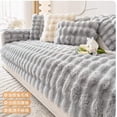 thumbnail image 1 of Winter Thickened Rabbit Plush Modern Sofa Cushion, 1 of 10