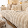 thumbnail image 1 of Winter Thickened Rabbit Plush Modern Sofa Cushion, 1 of 11