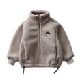 thumbnail image 1 of Winter Toddler Boys and Girls Warm Coats Fashion Solid Color Cute Plush Thickening Keep Warm Zipper Hoodie Coat, 1 of 4