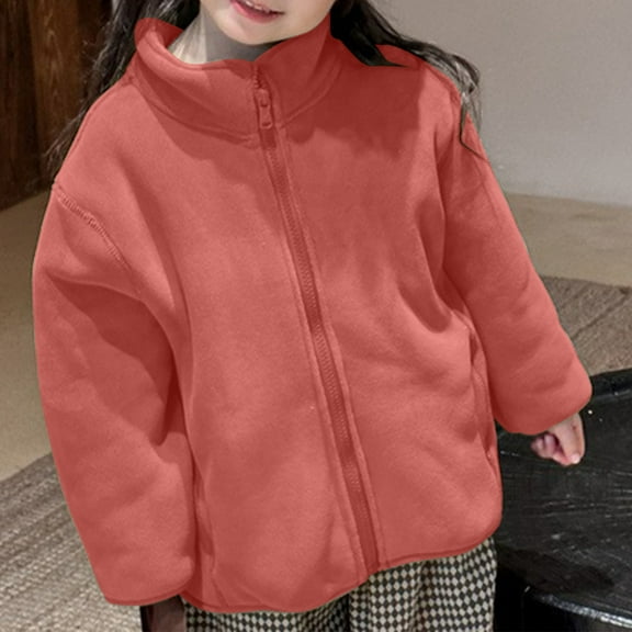 Winter Toddler Boys and Girls Warm Coats Fashion Solid Color Zipper Pocket High Neck Warm Long Sleeved Hooded Casual Jacket/jacket