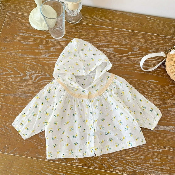 Winter Toddler Boys and Girls Warm Coats Fashionable Floral Loose Button Long Sleeved Hooded Casual Jacket/jacket 50% off Clearance!