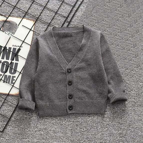 Winter Toddler Girls and Boys Warm Coats Fashion Casual Solid Color Loose Button Long Sleeved V-neck Top/shirt