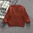 thumbnail image 1 of Winter Toddler Girls and Boys Warm Jackets Fashion Casual Solid Color Loose Button Long Sleeved V-neck Top/shirt, 1 of 4