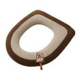 thumbnail image 1 of A Winter Toilet Seat Cover Capybara Print With Carry Handle, Knitted Texture And Washable Polyester Fabric For Household Bathroom, Warm Sitting And Daily Use 16.5X14.6In, 1 of 7