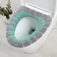 thumbnail image 1 of Winter Toilet Seat Cover | Thick Knitted Cushion for Cold Weather | Soft Acrylic Fabric | Washable & Odor Resistant | Universal Fit 42x37cm | 1-Pack, 1 of 3