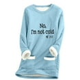 thumbnail image 1 of Winter Tops for Women, I'm Not Freezing, Warm Sherpa Fleece Lined Sweater Tunic Tops with Pockets for Leggings (XL, Sky Blue 01), 1 of 6