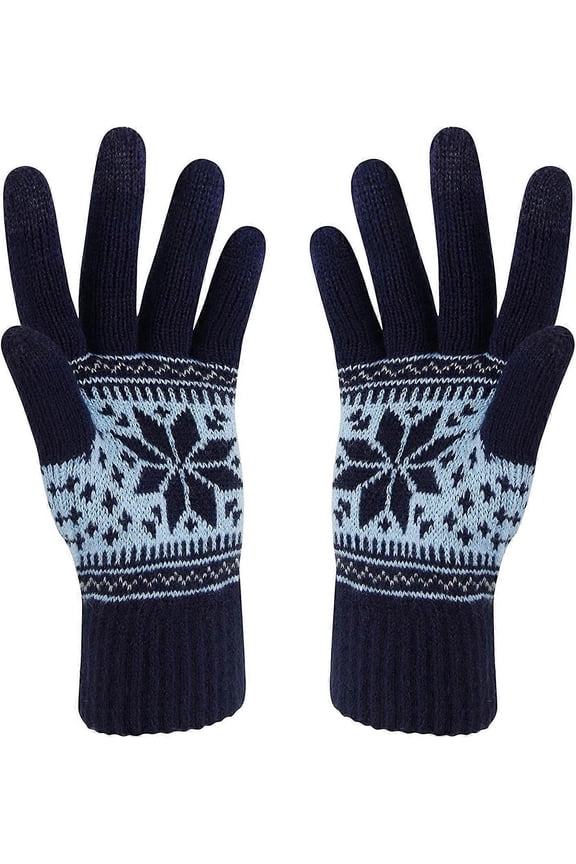 Winter Touch Screen Gloves H?TER Snow Flower Printing Keep Warm For Women And Men