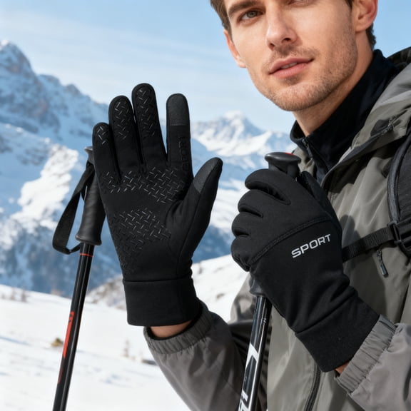 Winter Touch Screen Gloves for Outdoor Sports | Waterproof Windproof Anti-Slip | Warm Fleece Lined | Smartphone Compatible | Available in Multiple Sizes