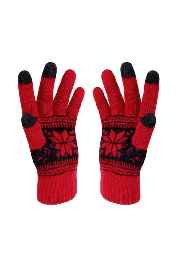 Winter Touch Screen Gloves – Snow Flower Printing, Keep Warm for Women and Men, Touch Screen Gloves Women, Womens Winter Gloves, Warm Gloves for Women, Wool Gloves Women
