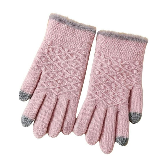 Winter Touch Screen Gloves Solid Color Warm Medium and Long Knit