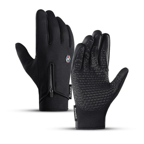 Winter Touch Screen Warm Gloves for Cycling, Premium Thermal Windproof Gloves, Outdoor Sports, Black, Small
