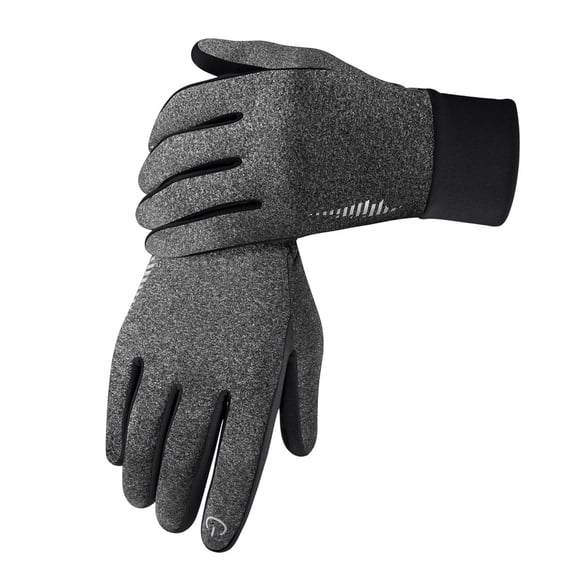 Winter Touchscreen Gloves for Men and Women, Thermal Fleece Lined Running Gloves with Anti-Slip Grip, Windproof Cycling Ski Gloves for Cold Weather Activities - Dark Gray