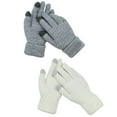 thumbnail image 1 of Winter Touchscreen Gloves Warm Fleece Lined Knit Gloves Elastic Cuff Winter - Gray+white, 1 of 5