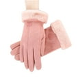 thumbnail image 1 of Winter Touchscreen Gloves for Women - Velvet-Lined Thickened Windproof Warm Cycling & Driving Gloves(Pink), 1 of 6