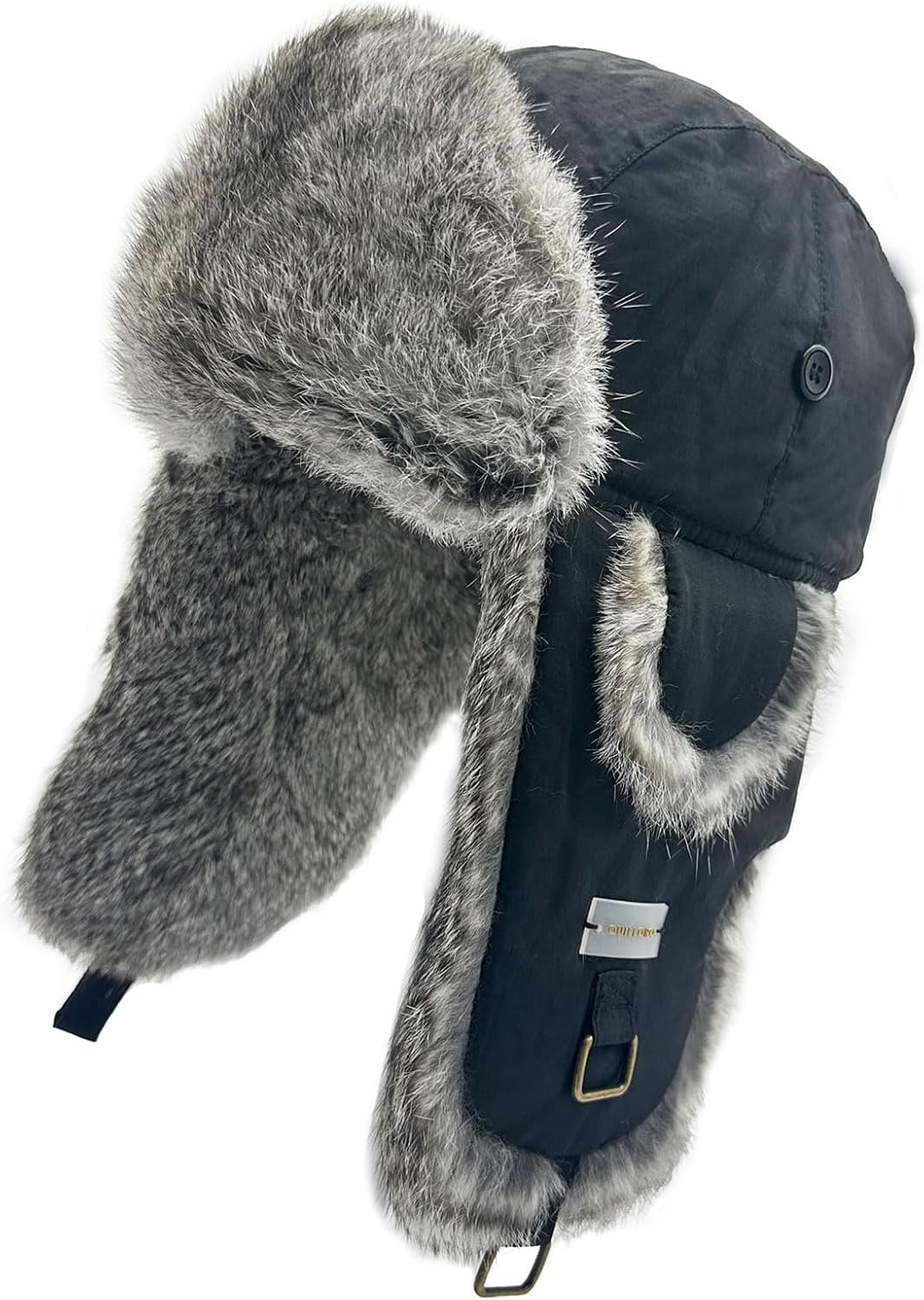 Winter Trapper Hat, Faux Rabbit Faux Fur Knit Russian Ushanka Aviator Warm Ski Hunting Cycling Winter Hats for Men and Women