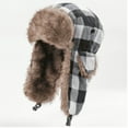 thumbnail image 1 of Winter Trapper Hat - Russian Ushanka Trooper Aviator Hats for Men & Women - Snow Eskimo Hat with Ear Flaps for Cold Weather (Lumberjack), 1 of 4