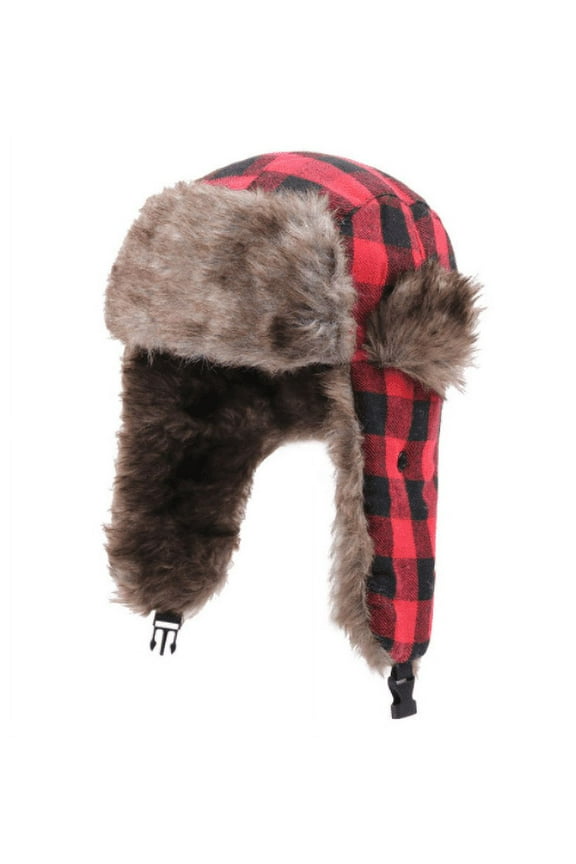 Winter Trapper Hat - Russian Ushanka Trooper Aviator Hats for Men & Women - Snow Eskimo Hat with Ear Flaps for Cold Weather (Lumberjack)