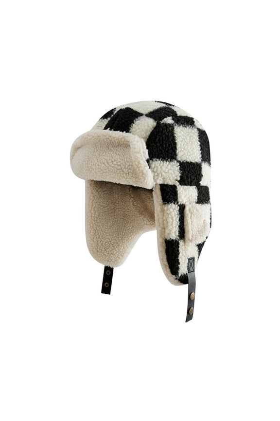 Winter Trapper Hat for Mens Womens Thick Fuzzy Fleece Warm Russian Bomber Cap Ear Flaps Outdoor Ski Headwear
