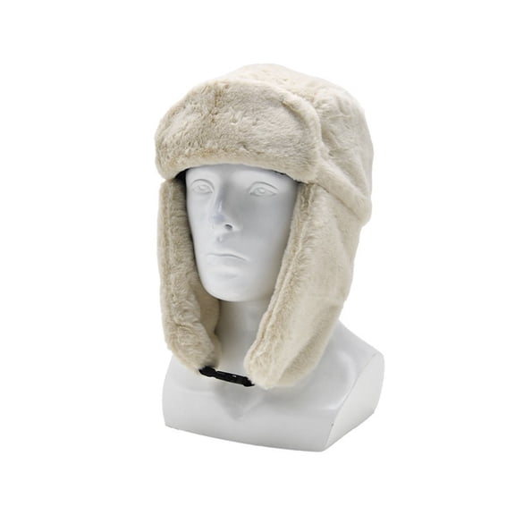 Winter Trapper Hat for Mens Womens Thick Fuzzy Fleece Warm Russian Bomber Cap Ear Flaps Outdoor Ski Headwear