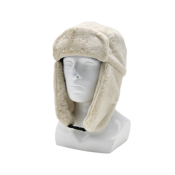 Winter Trapper Hat for Mens Womens Thick Fuzzy Fleece Warm Russian Bomber Cap Ear Flaps Outdoor Ski Headwear