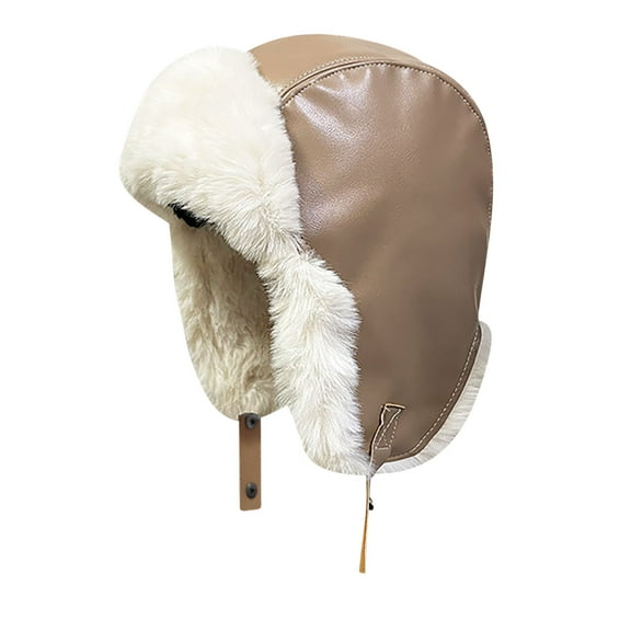 Winter Trapper Hat for Mens Womens Thick Fuzzy Fleece Warm Russian Bomber Cap Ear Flaps WindProof Outdoor Ski Headwear
