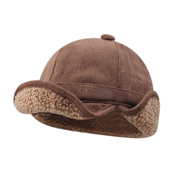 Winter Trapper Hat with Ear Flaps,Corduroy or Cotton Bomber Aviator Cap Warm Sherpa Lining for Men Women Unisex(Coffee)