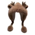 thumbnail image 1 of Winter Trapper Hat with Soft Knitted Deer Design and Cozy Pompon for Cold Weather, 1 of 3
