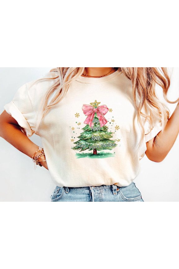 Winter Tree Bow Shirt, Tee, Winter T-shirt All Size S-5Xl