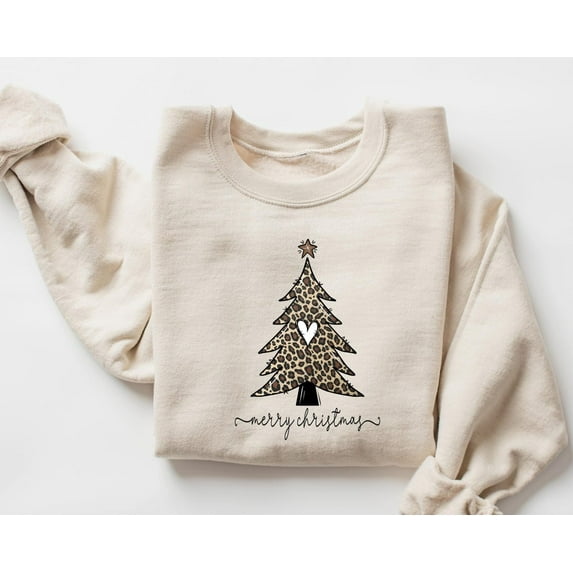 Winter Tree Leopard Sweatshirt, Winter Sweatshirt, Winter Leopard Shirt, Winter, Winter Tree Sweatshirt, Winter All Size S-5Xl