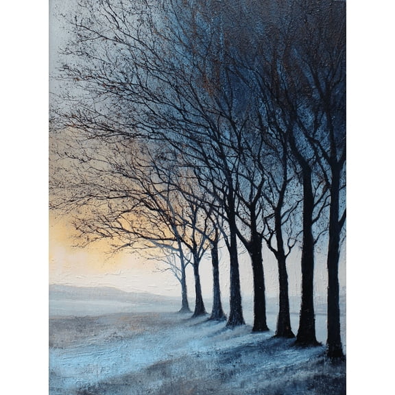 Winter Trees Canvas Print, Suitable for Living Room Bedroom Office Entryway Dining Room Decor