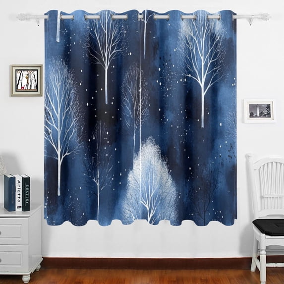 Winter Trees Curtains Grommet Black Out 63 Inch Length Curtain Drapes for Bedroom Living Room 2 panels set