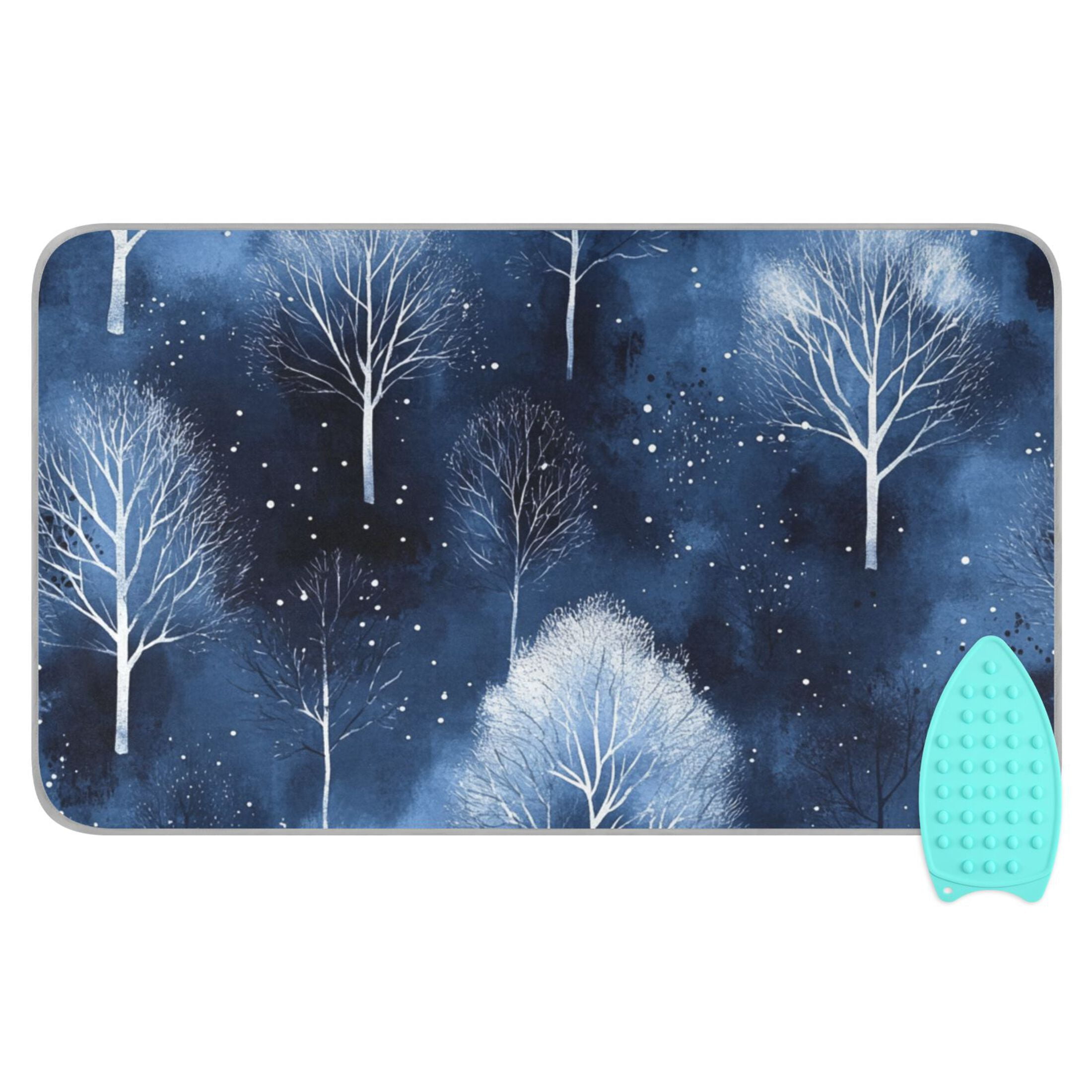 Winter Trees Ironing Board Covers Heat Resistant Ironing Pad Mat Portable for Travel Washer Dryer Table