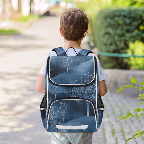 Winter Trees Moutain Backpack Big Laptop Backpack Casual Daypack Quilted Large Capacity Large Bookbags