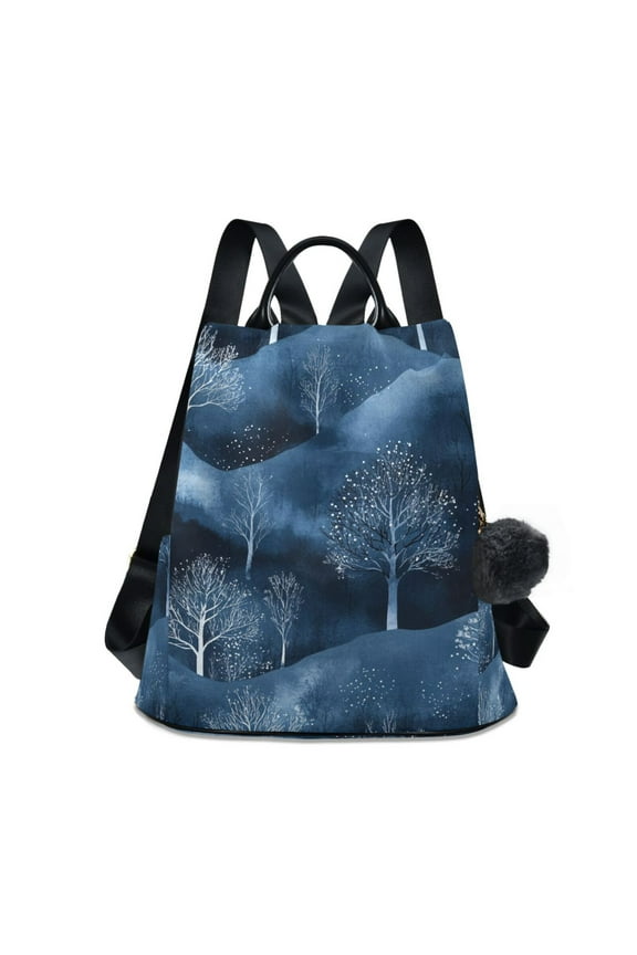 Winter Trees Moutain Travel Laptops Backpack for Women Anti-theft Casual Work Bag Daypack Lightweight Laptop Bag