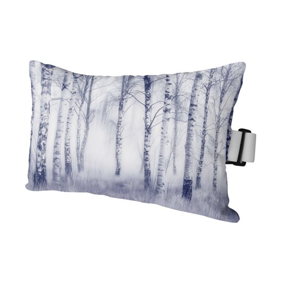 Winter Trees Outdoor Pillows for Chaise Lounge Chair Waterproof Lumbar Pillows with Insert&Adjustable Elastic Strap Beach Headrest Pillow Blue Purple Withered Birch Tree Branch Pool Pillow 12"x20"