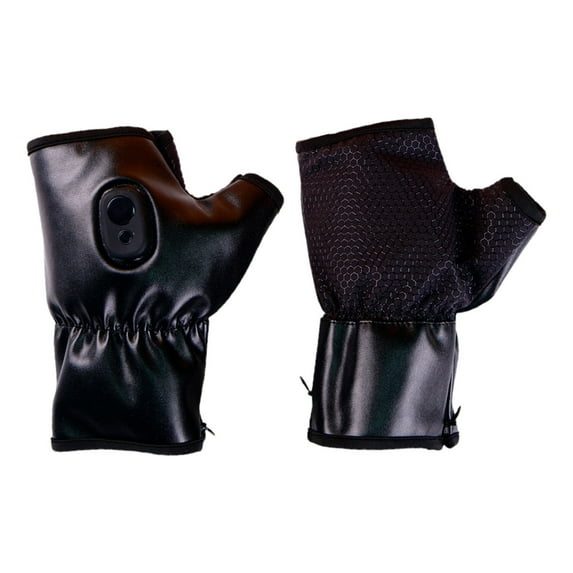 Winter USB Charging Heated Half-Finger Gloves - 1800mAh Wireless Double-Sided Heating, 3-Speed Temp Outdoor Skiing Cycling Hiking Office Fast Heating Windproof Warm Gloves