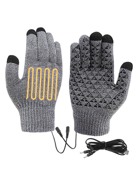 Winter USB Heated Gloves,Electric Hand Warming Gloves for Office Work, Typing,Gaming