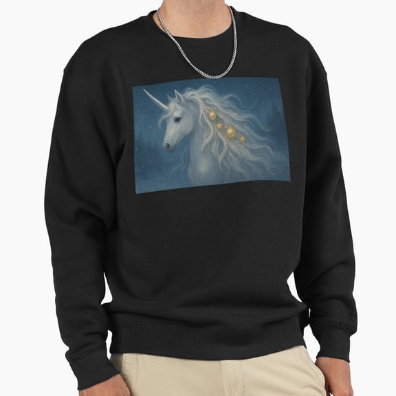 Winter Unicorn With Sparkling Mane Christmas Retro Aesthetic Graphic Vintage Unisex Sweatshirt G2458, Up to Size 5XL