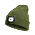 thumbnail image 1 of Winter Unisex Beanie Hat with Light, Rechargeable Hands Free LED Headlamp Knitted Light Beanie Cap,Men Gifts for Dad Husband (Lightgreen), 1 of 6