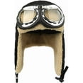thumbnail image 1 of Winter Unisex Bomber Hats Earflap Faux Fur Hat Goggles Trapper Pilot Hat Fleece Thermal Snow Caps, 1 of 7