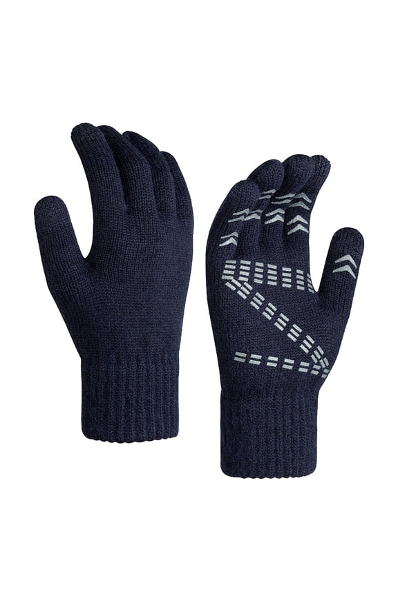 Winter Unisex Thermal Gloves With Grip Two Finger Design Touchscreen Warm And Thick Blended
