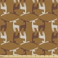 thumbnail image 1 of Ambesonne Winter Fabric by the Yard Upholstery, Earthy Silhouettes of Elks, 3 Yards, White Ginger Redwood, 1 of 5