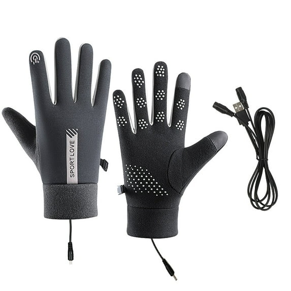 Winter Usb Heated Warm Gloves For Hiking Driving Running Cycling