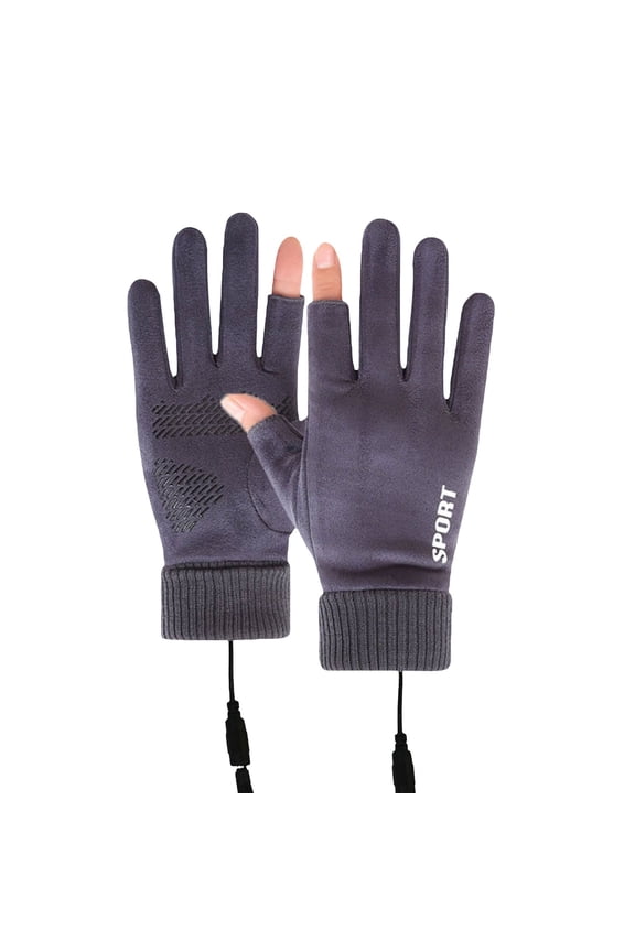 Winter Usb Heated Warm Gloves Heated Hand Warmer Finger Wrapped Gloves for Hiking Driving Running Cycling