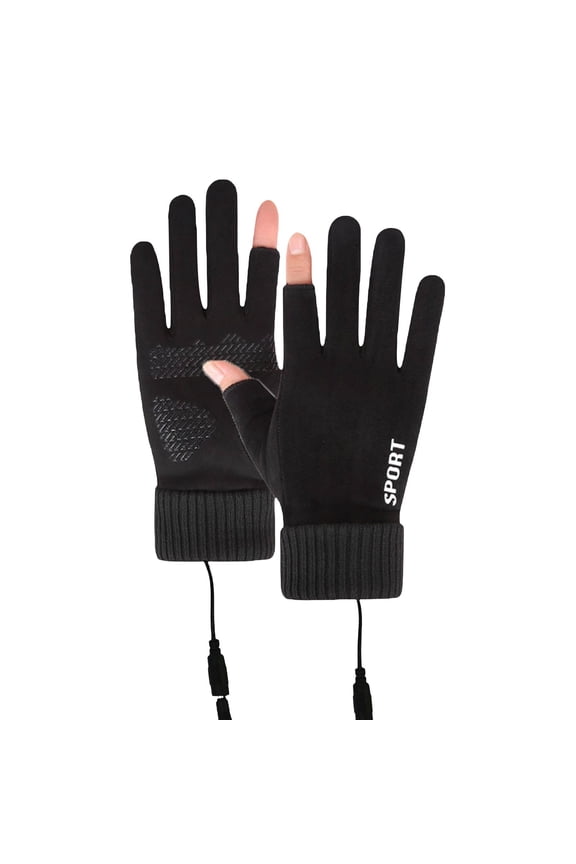 Winter Usb Heated Warm Gloves Heated Hand Warmer Finger Wrapped Gloves for Hiking Driving Running Cycling