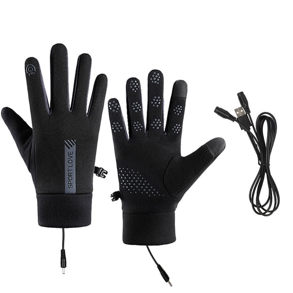 Winter Usb Heated Warm Gloves Heated Hand Warmer Finger Wrapped Gloves for Hiking Driving Running Cycling